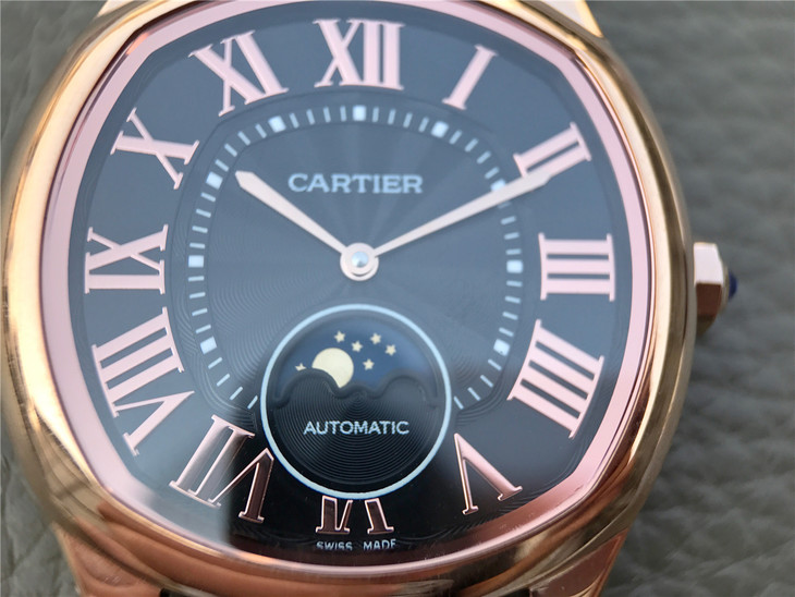 卡地亚DRIVE DE CARTIER 系列WGNM0008腕表 (黑面玫瑰金)