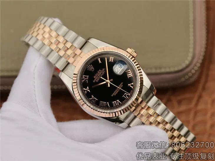 复刻劳力士日志型手表36MM 18K玫瑰金