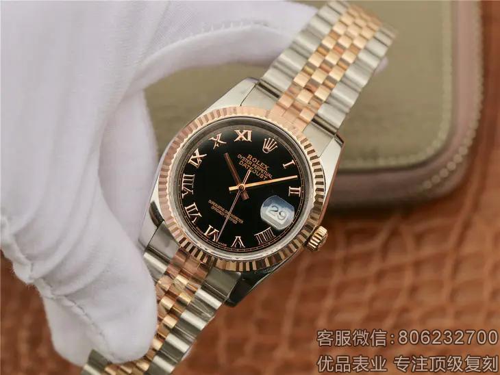 复刻劳力士日志型手表36MM 18K玫瑰金
