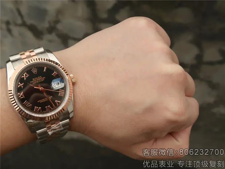 复刻劳力士日志型手表36MM 18K玫瑰金
