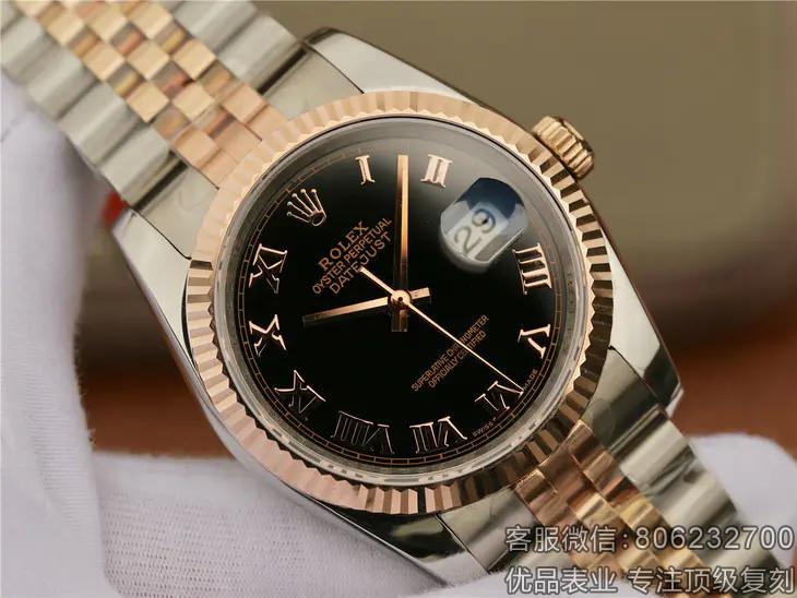 复刻劳力士日志型手表36MM 18K玫瑰金