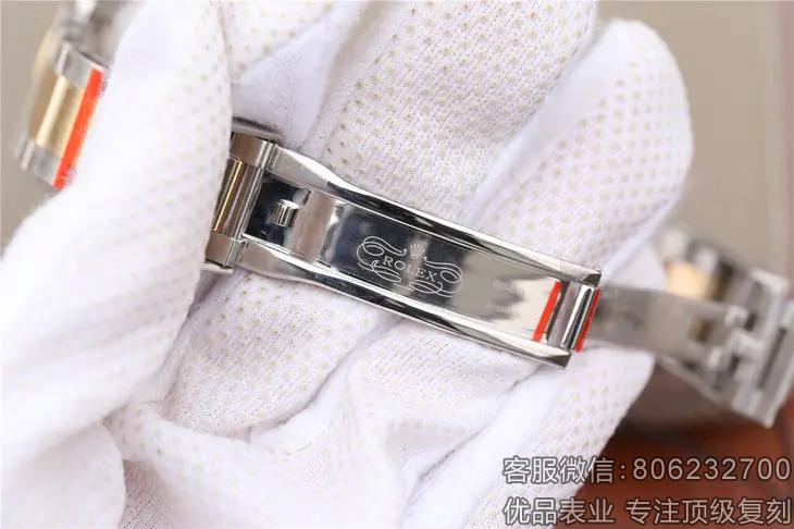 18k金劳力士手表复刻迪通拿系列116503白盘镶钻时标手表