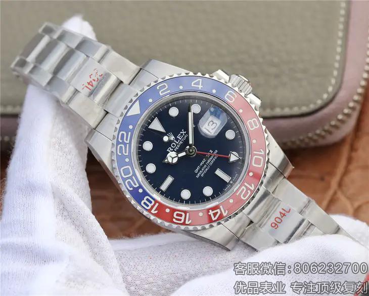 劳力士顶级复刻格林尼治系列m126719blro-0003蓝盘手表