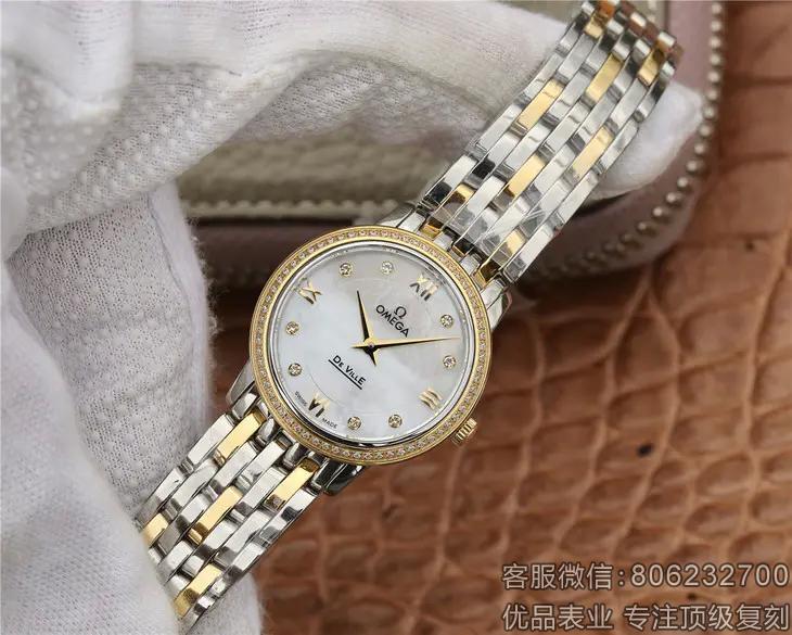 精仿欧米茄蝶飞石英系列女款18K黄金