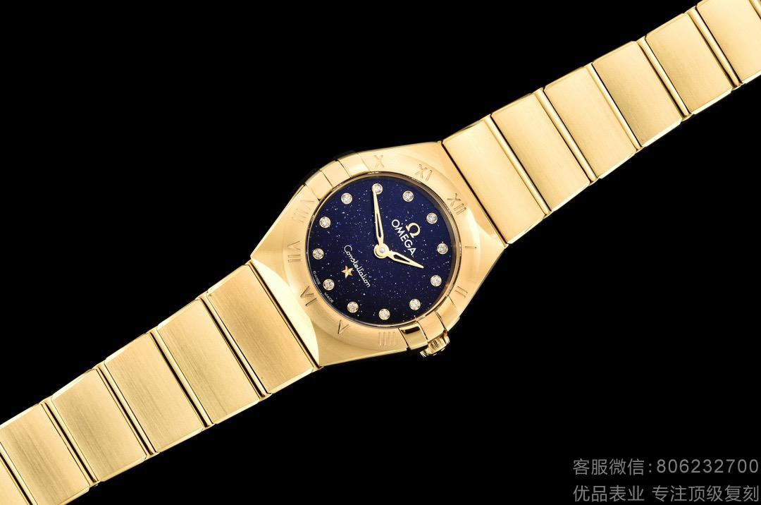 复刻精仿欧米茄星座系列131.50.25.60.53.001全黄金石英女表