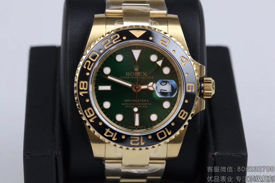 劳力士复刻格林尼治18K黄金系列116718-LN-78208手表