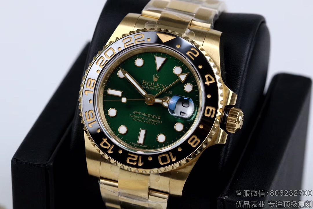 劳力士复刻格林尼治18K黄金系列116718-LN-78208手表