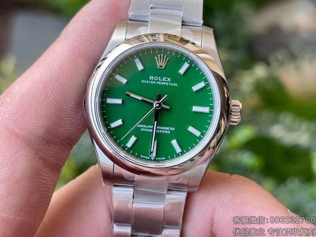 rolex劳力士绿色女士蚝式恒动复刻腕表