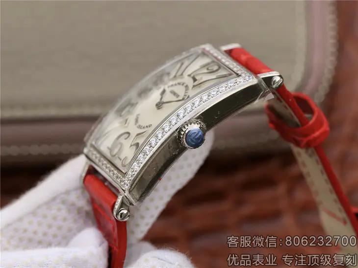 法穆兰18k白金石英女表长岛系列精仿名表