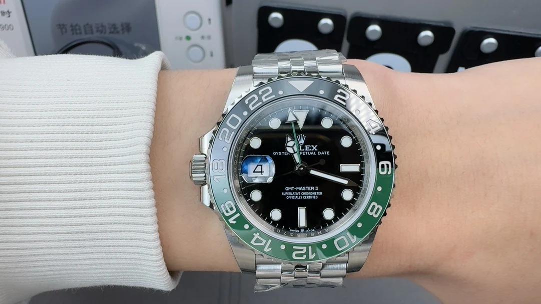 复刻精仿一比一劳力士格林尼治型II系列m12672腕表(左撇子雪碧圈)