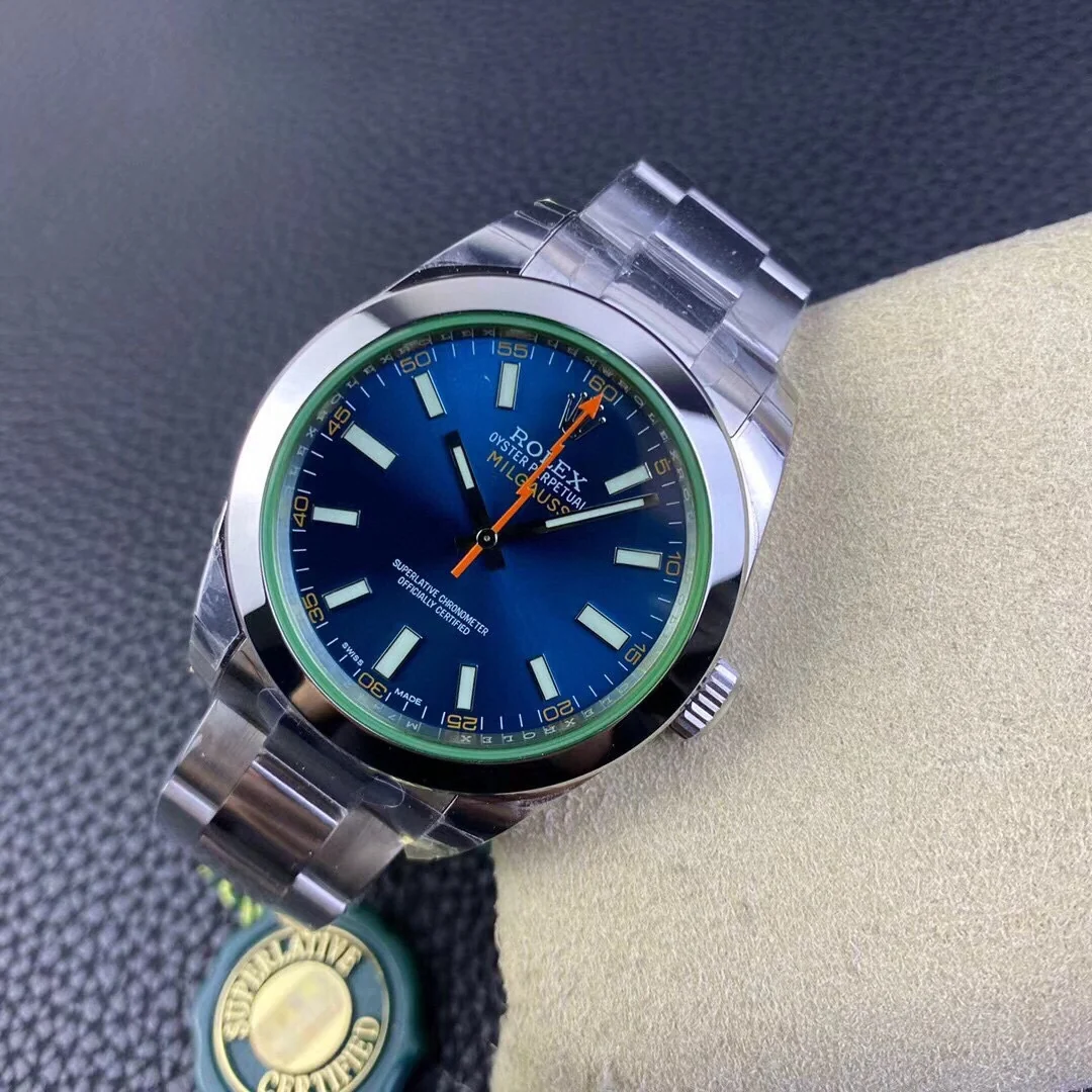 劳力士格磁型系列m116400gv-0002蓝盘腕表 闪电针