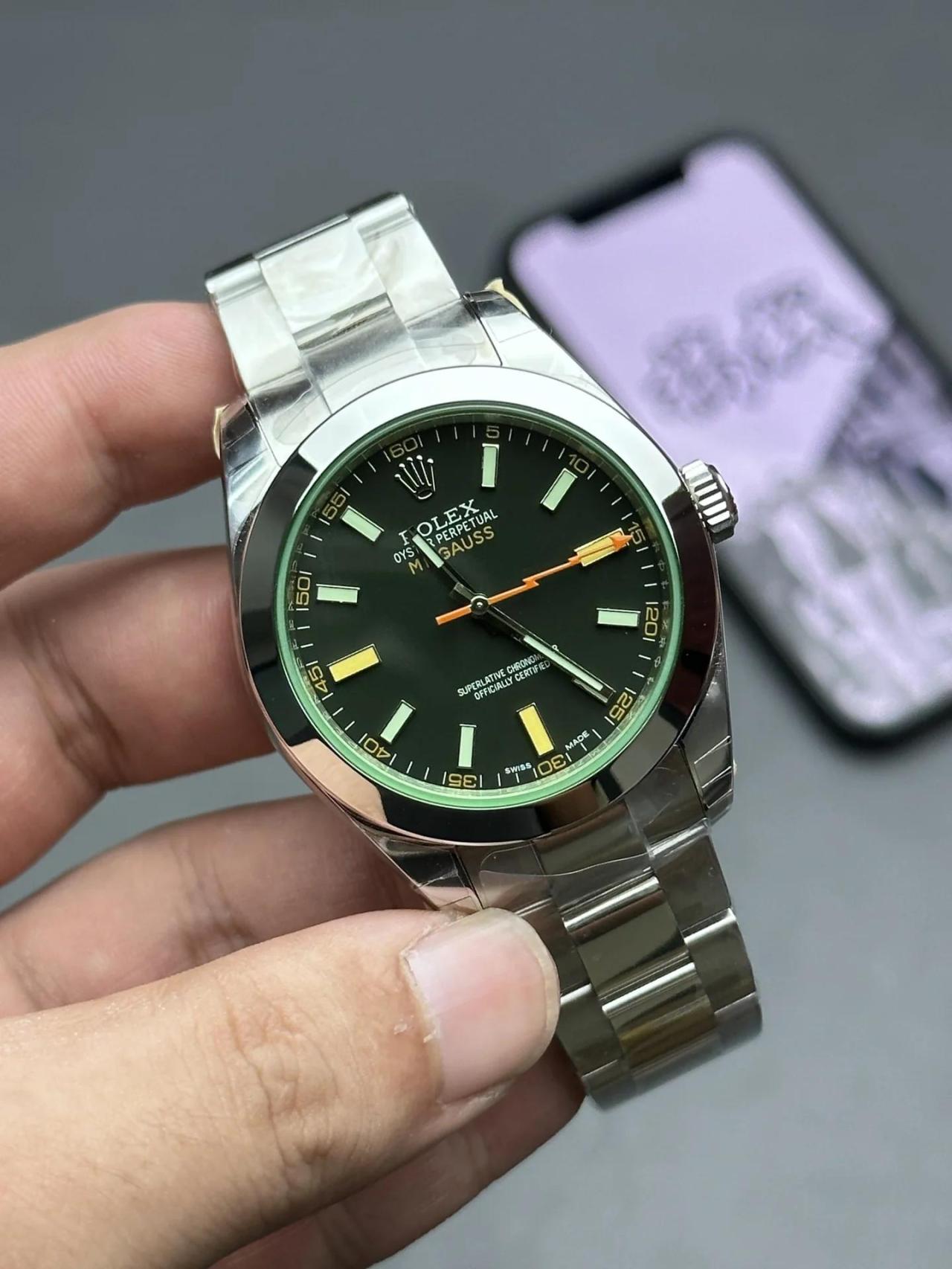 劳力士格磁型系列m116400gv-0001黑盘腕表(绿玻璃)