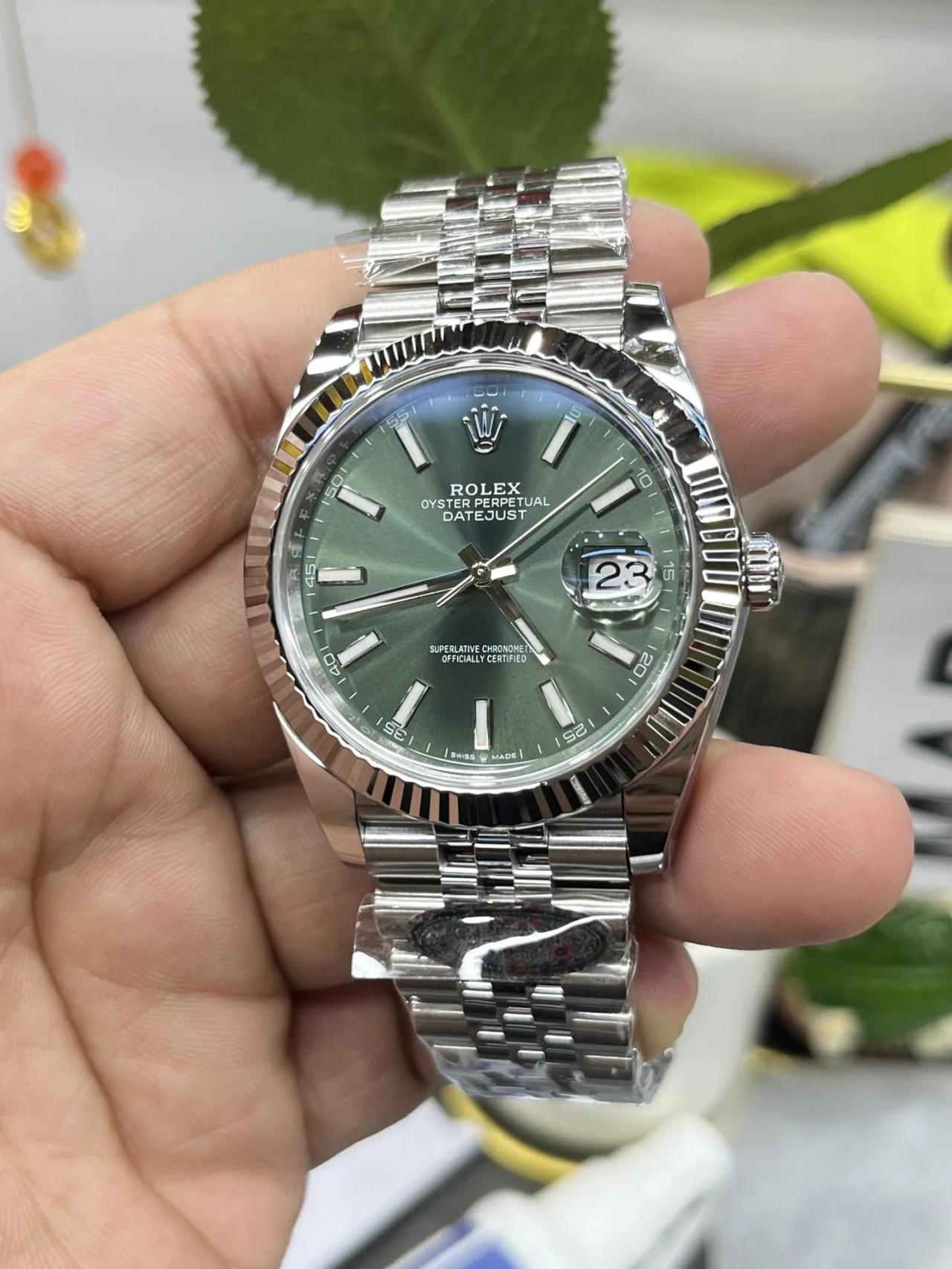 劳力士日志仿得好系列m126334-0028腕表(薄荷绿)